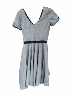 Zac Posen Blue & Navy V-Neck Fit-and-Flare Dress